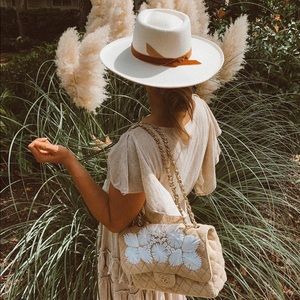 Lack Of Color White Hat with Orange Band